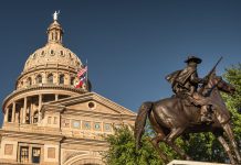 Texas State Capitol building in downtown Austin USA