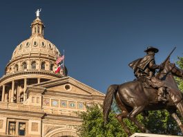 Texas State Capitol building in downtown Austin USA