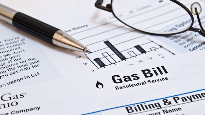 Monthly natural gas heating bill