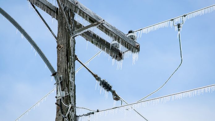 Ice on electric lines