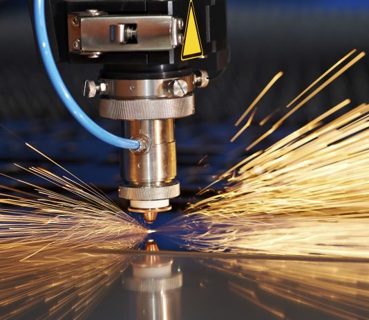 Laser cutting of metal sheet in tool shop
