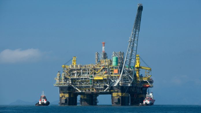 Oil rig in Atlantic Ocean