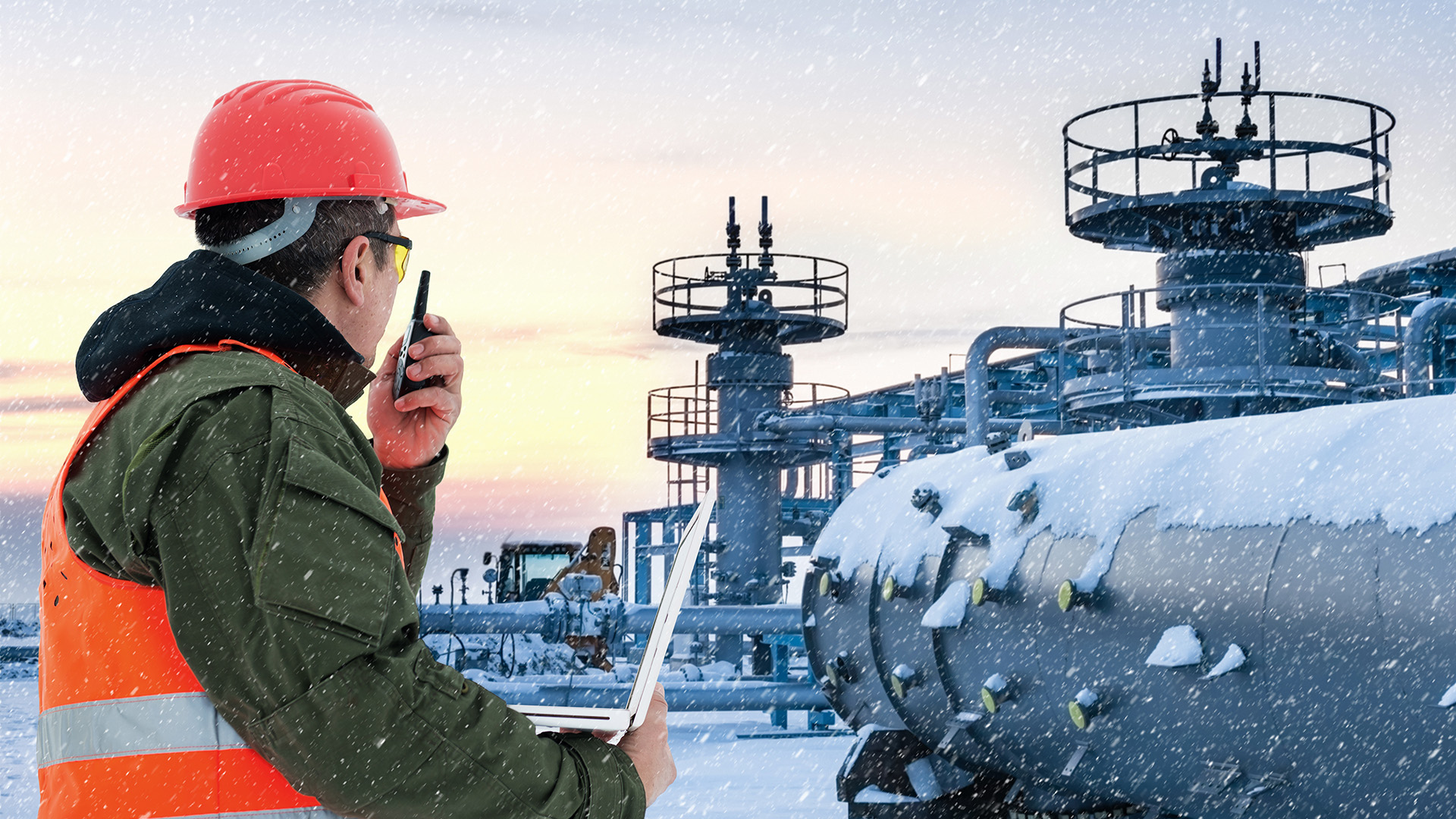 Worker in Winter