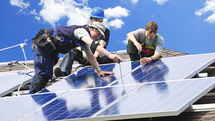 Solar panel installation on household