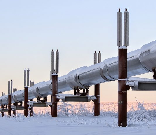 Trans Alaska Pipeline in Winter