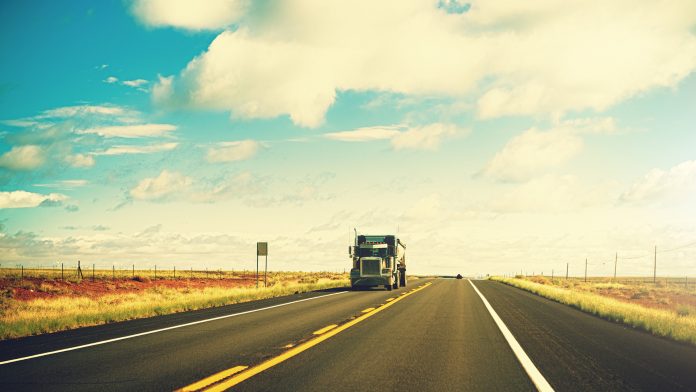 Semi truck on open road