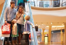 Family at shopping mall