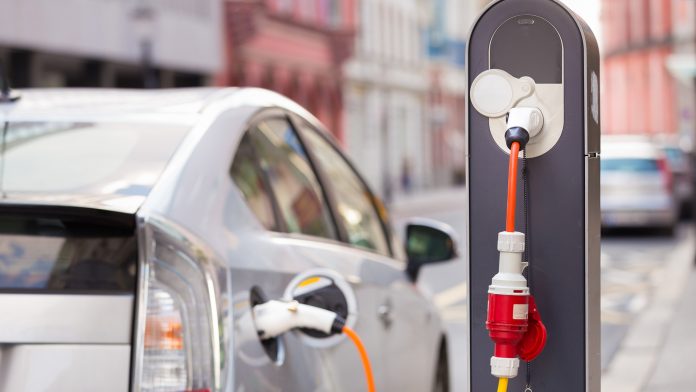 Electric Car Charging On Street