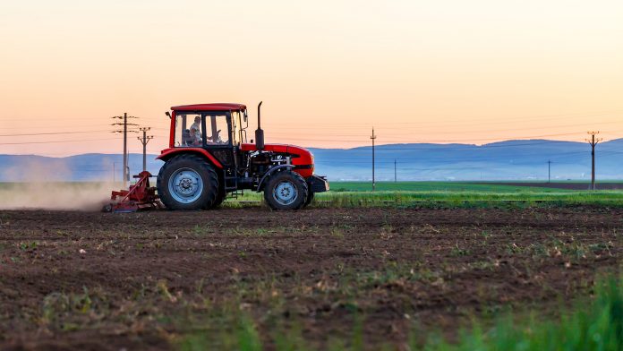 Tractor in a farm field