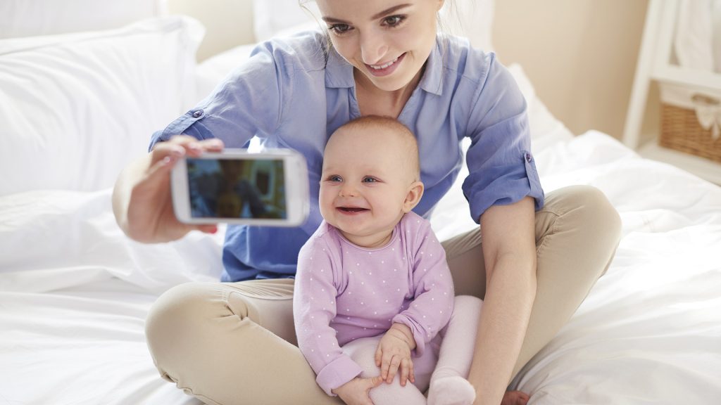 Mom and child taking a selfie