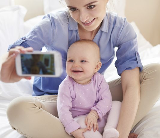 Mom and child taking a selfie