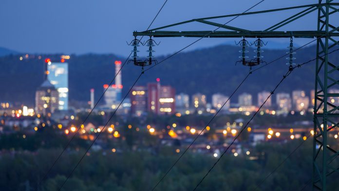 High power electricity grid powering the city