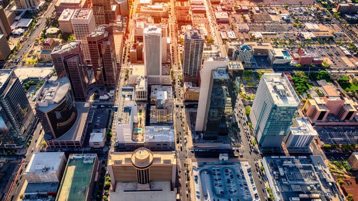 Downtown Phoenix Aerial View