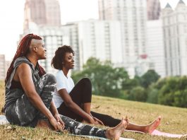 resting after a workout in the park