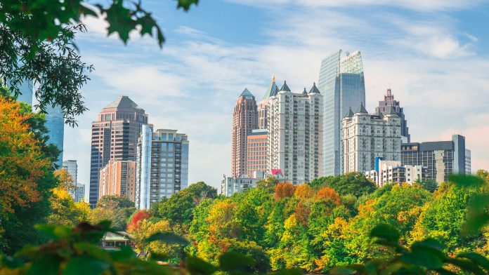 Midtown Atlanta Georgia Skyline in Fall
