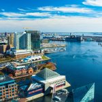Baltimore Aerial with Patapsco River / Waterfront