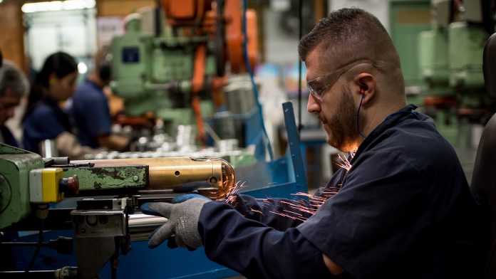 Manufacturing worker in a factory