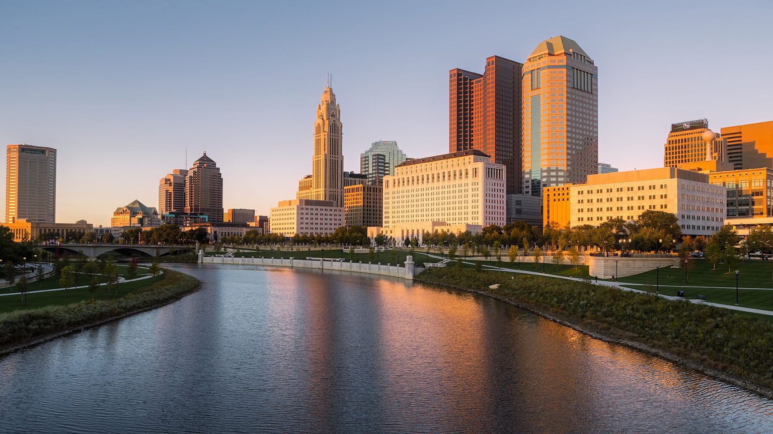 Columbus, Ohio Downtown River.