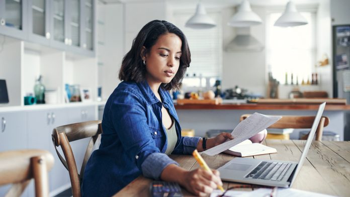 Woman Teleworking