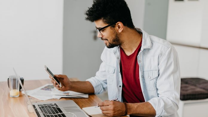 Man Working at Home