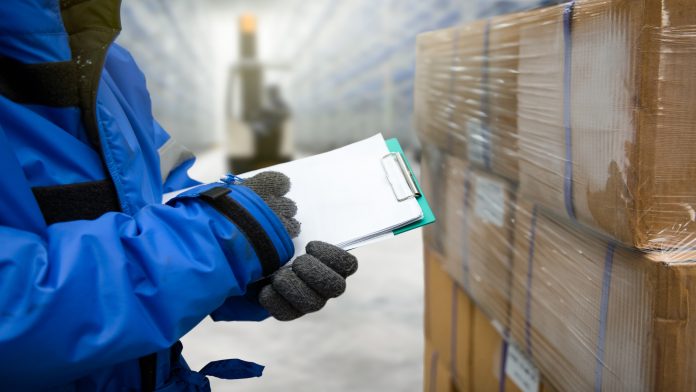 Worker in Cold Storage Warehouse