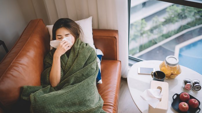 Woman Fighting Cold