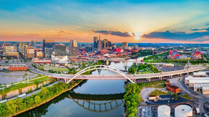 Nashville Tennessee TN Drone Skyline Aerial Panorama tennessee