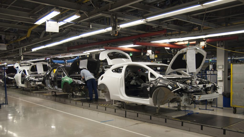 Cars on the production line