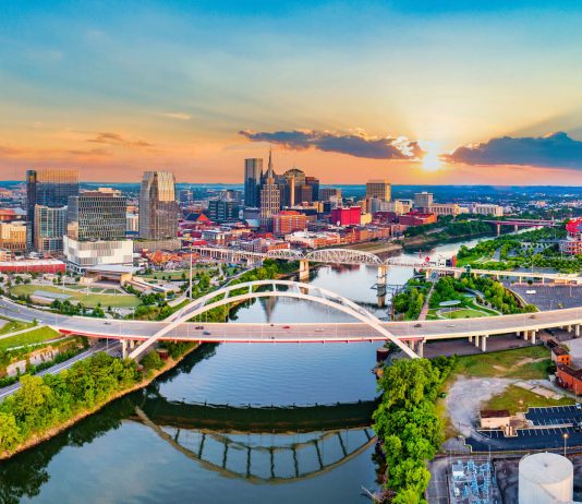 Nashville Tennessee Drone Skyline Aerial Panorama