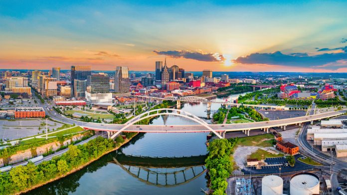 Nashville Tennessee Drone Skyline Aerial Panorama