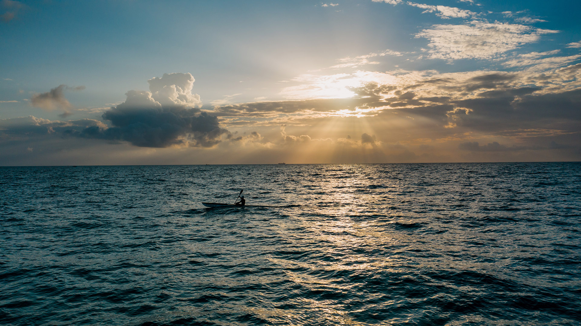 Kayaking outdoors