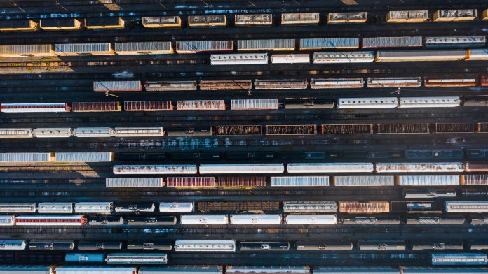 Cars In Rail Yard