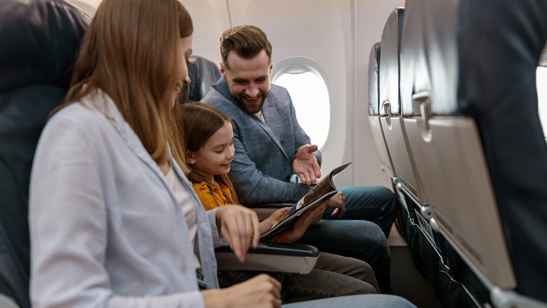Family in Airplane