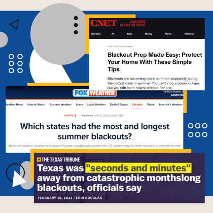 News headlines about power outages