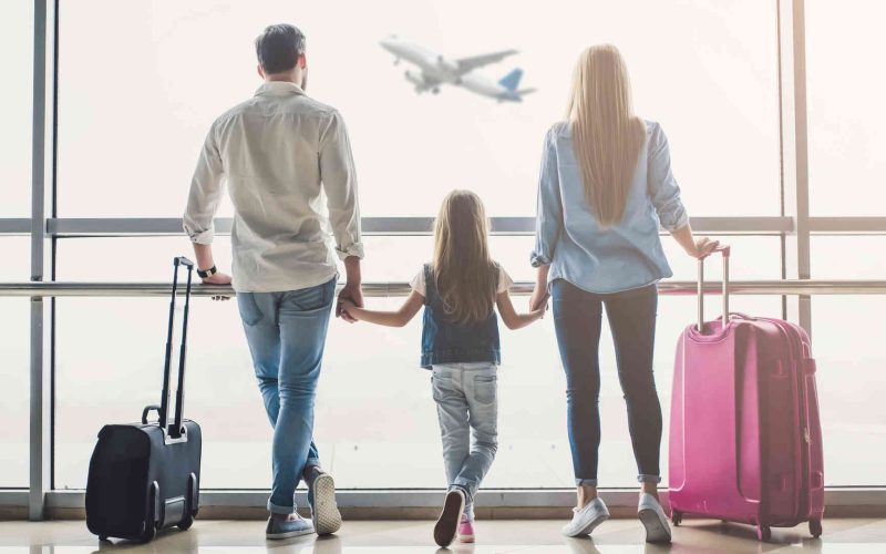 Family in airport