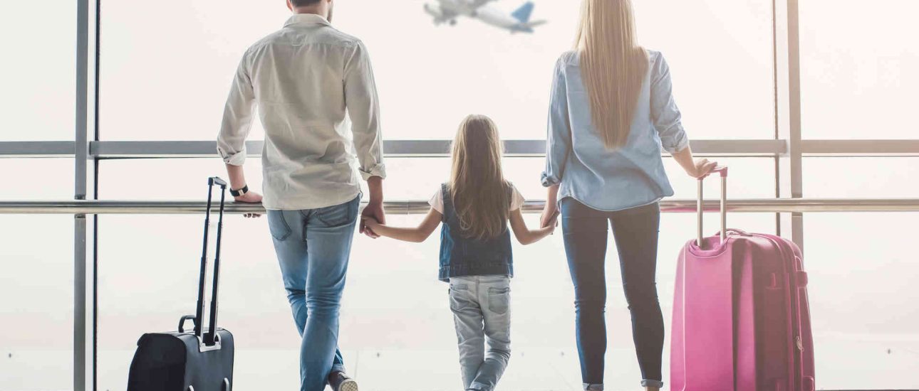 Family in airport