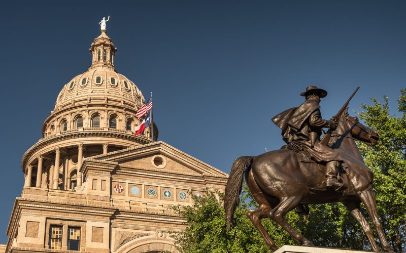 Texas State Capitol building in downtown Austin USA