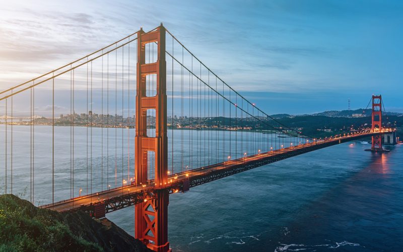 Golden Gate Bridge Sunrise Panorama San Francisco California