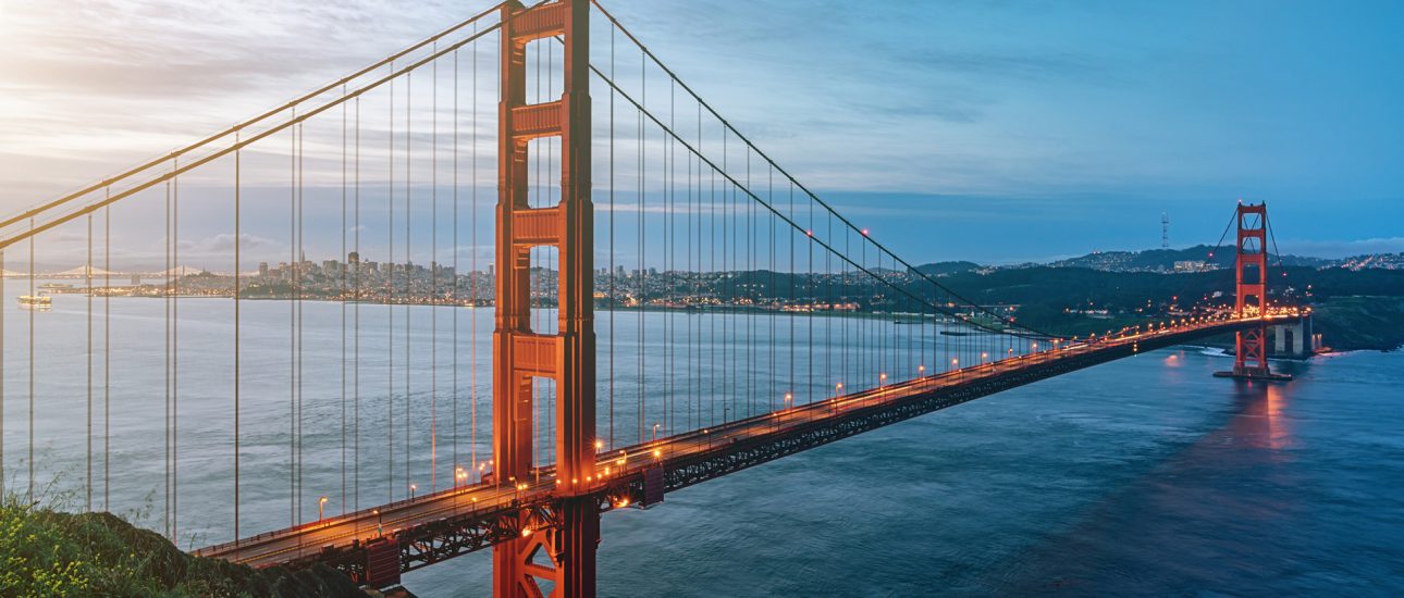 Golden Gate Bridge Sunrise Panorama San Francisco California