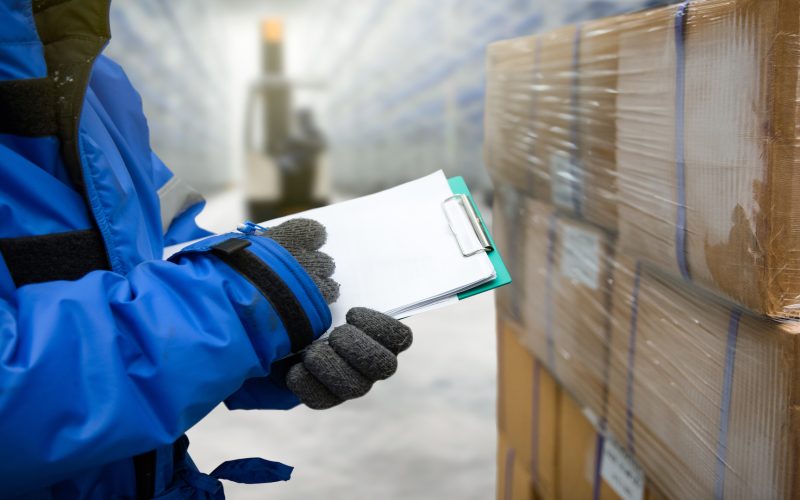 Worker in Cold Storage Warehouse