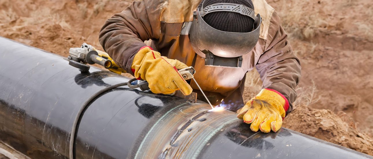 Pipeline construction with welder