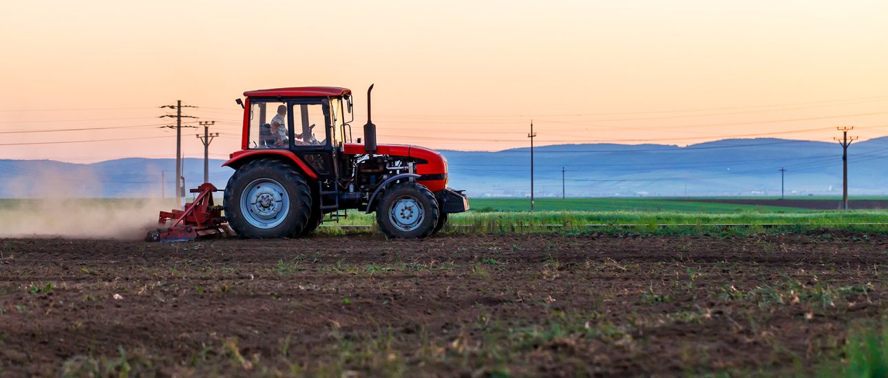 Tractor in a farm field