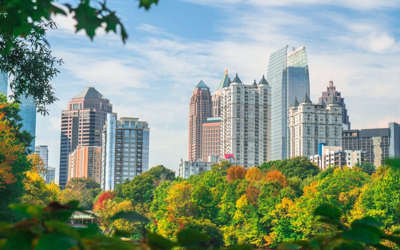 Midtown Atlanta Georgia Skyline in Fall