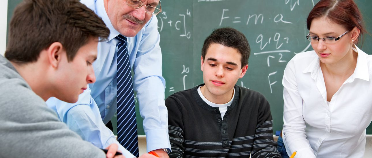 High school students with teacher learning math