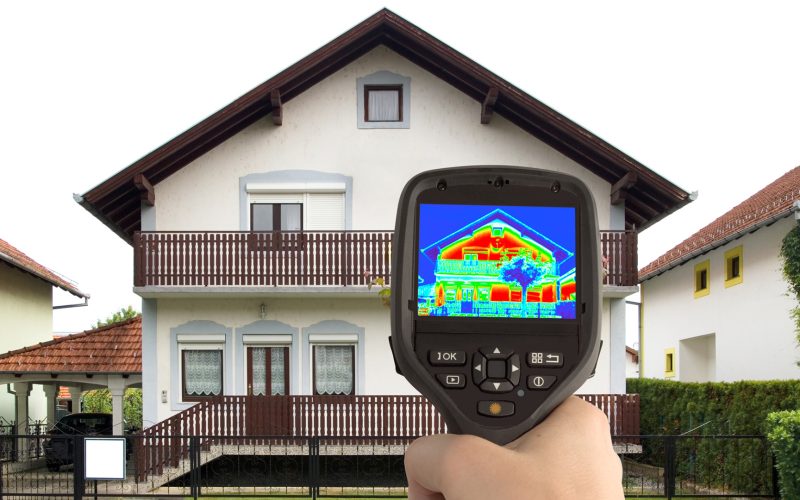 Detecting heat loss at the house with infrared thermal camera