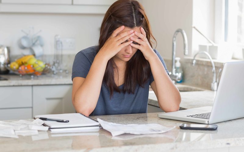 Woman stressed over bills