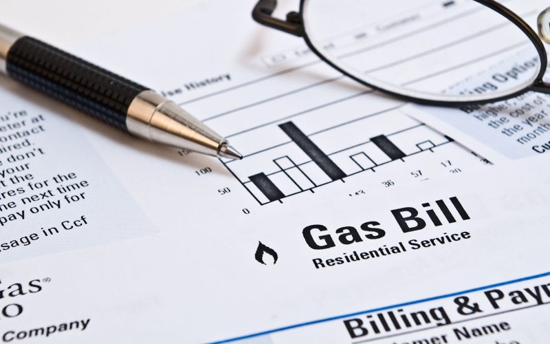 Monthly natural gas heating bill