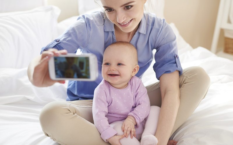 Mom and child taking a selfie