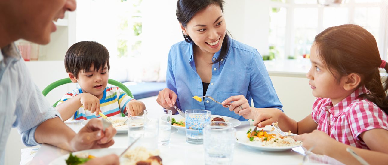 Family eating dinner