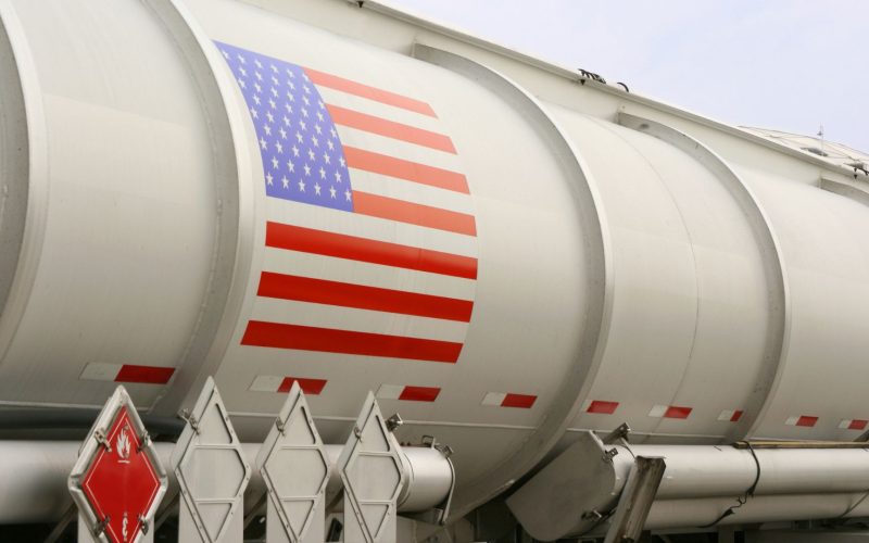 liquid transport pipe with US flag